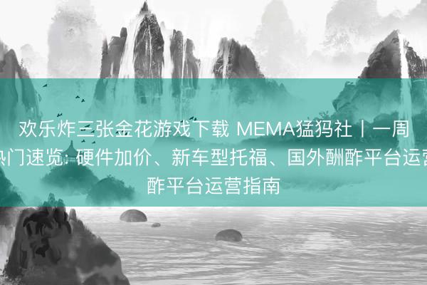 欢乐炸三张金花游戏下载 MEMA猛犸社丨一周科技热门速览: 硬件加价、新车型托福、国外酬酢平台运营指南