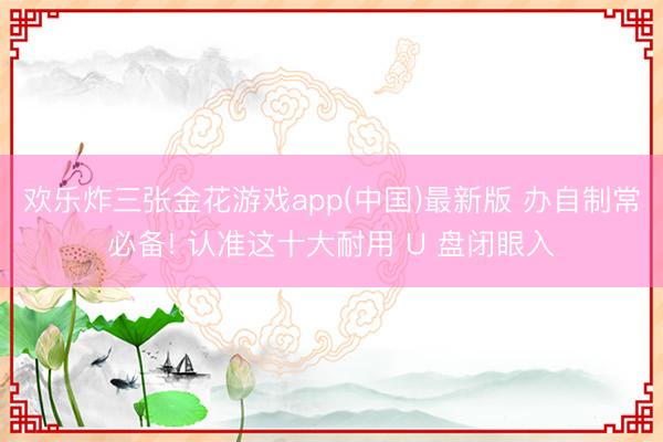 欢乐炸三张金花游戏app(中国)最新版 办自制常必备! 认准这十大耐用 U 盘闭眼入