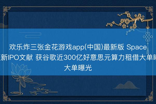 欢乐炸三张金花游戏app(中国)最新版 SpaceX更新IPO文献 获谷歌近300亿好意思元算力租借大单曝光
