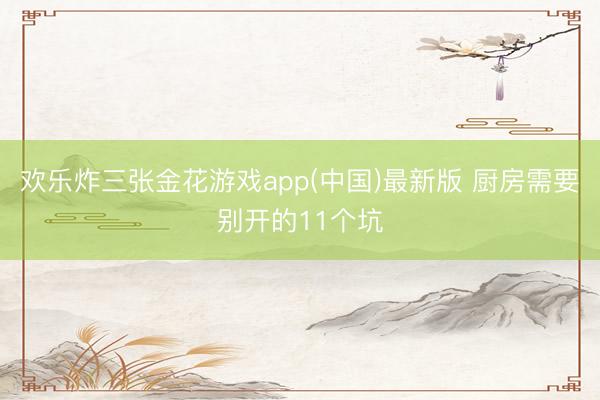 欢乐炸三张金花游戏app(中国)最新版 厨房需要别开的11个坑