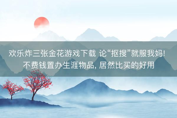欢乐炸三张金花游戏下载 论“抠搜”就服我妈! 不费钱置办生涯物品, 居然比买的好用