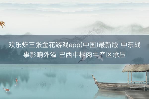 欢乐炸三张金花游戏app(中国)最新版 中东战事影响外溢 巴西中枢肉牛产区承压